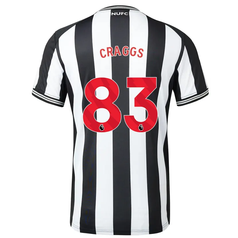 Danxen Hombre Camiseta Luke Craggs #83 Blanco Negro 1ª Equipación 2023/24 La Camisa