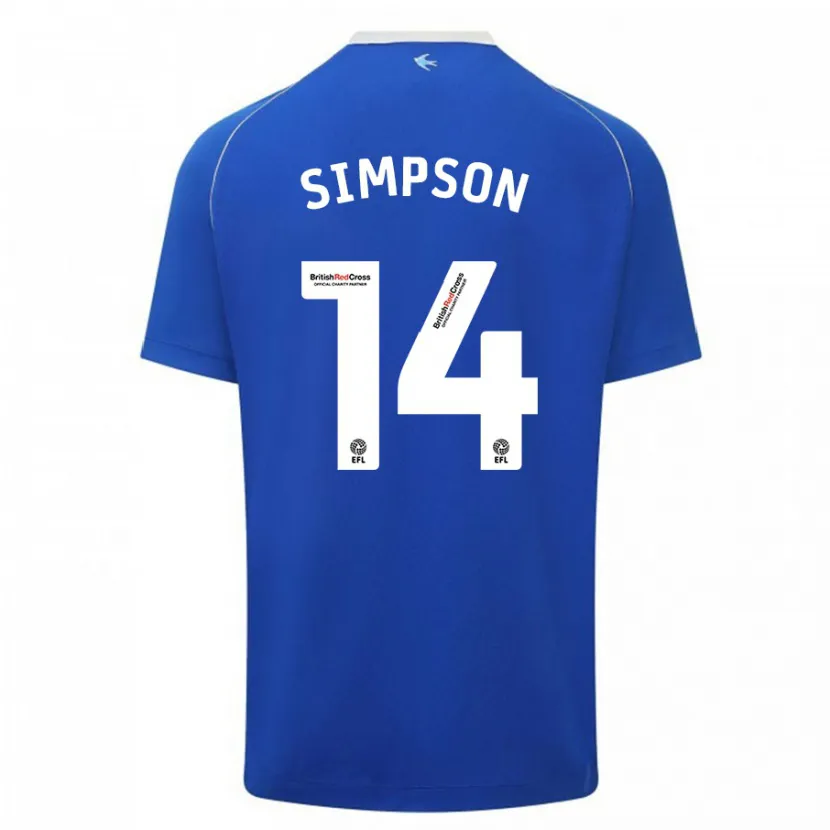 Danxen Hombre Camiseta Jasmine Simpson #14 Azul 1ª Equipación 2023/24 La Camisa