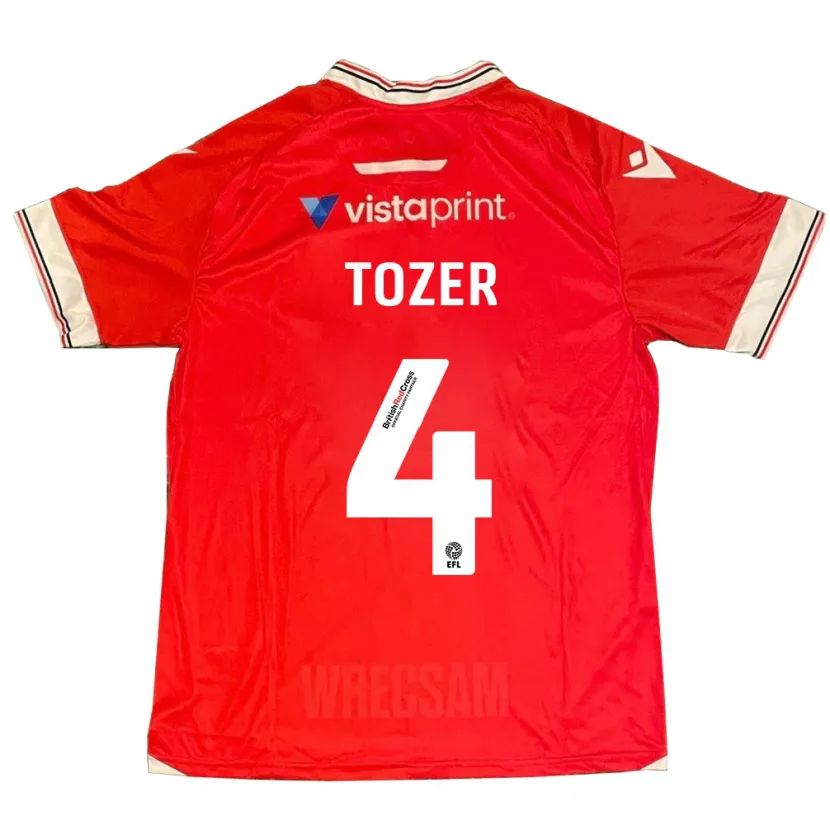 Danxen Hombre Camiseta Ben Tozer #4 Rojo 1ª Equipación 2023/24 La Camisa