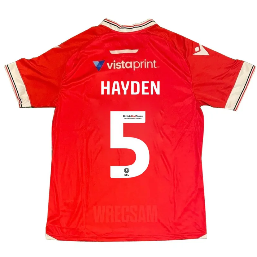 Danxen Hombre Camiseta Aaron Hayden #5 Rojo 1ª Equipación 2023/24 La Camisa