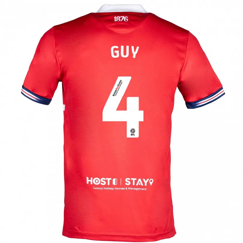 Danxen Hombre Camiseta Bethany Guy #4 Rojo 1ª Equipación 2023/24 La Camisa