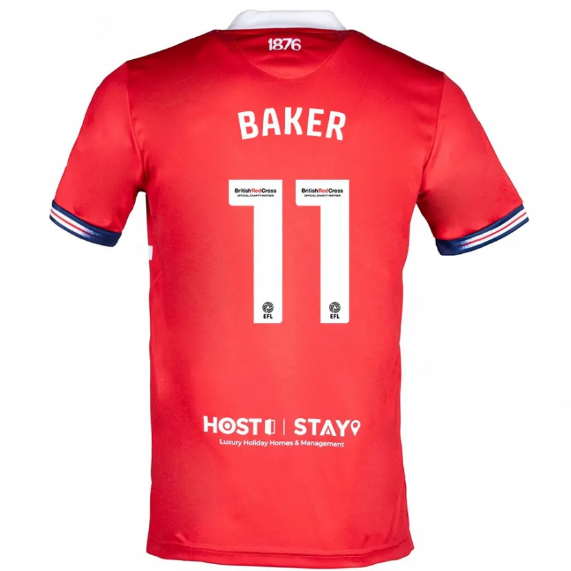 Danxen Hombre Camiseta Ella Baker #11 Rojo 1ª Equipación 2023/24 La Camisa