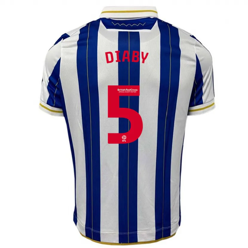 Danxen Hombre Camiseta Bambo Diaby #5 Azul Blanco 1ª Equipación 2023/24 La Camisa