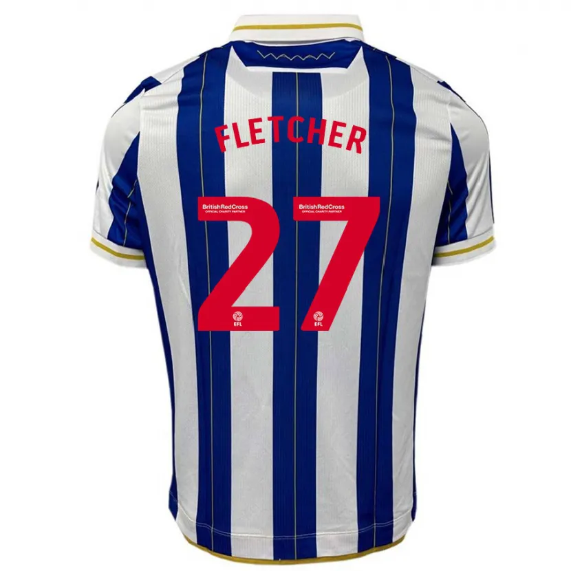 Danxen Hombre Camiseta Ashley Fletcher #27 Azul Blanco 1ª Equipación 2023/24 La Camisa