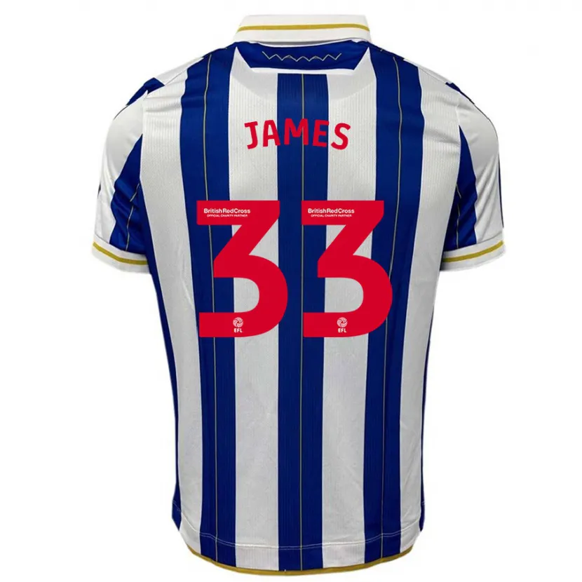 Danxen Hombre Camiseta Reece James #33 Azul Blanco 1ª Equipación 2023/24 La Camisa