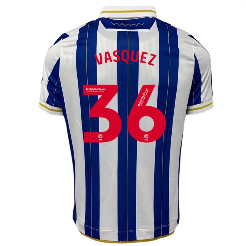 Danxen Hombre Camiseta Devis Vásquez #36 Azul Blanco 1ª Equipación 2023/24 La Camisa