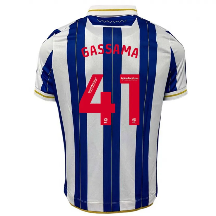 Danxen Hombre Camiseta Djeidi Gassama #41 Azul Blanco 1ª Equipación 2023/24 La Camisa