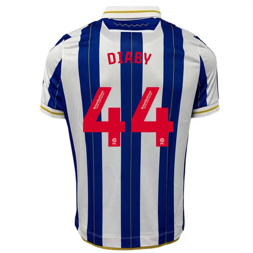 Danxen Hombre Camiseta Momo Diaby #44 Azul Blanco 1ª Equipación 2023/24 La Camisa