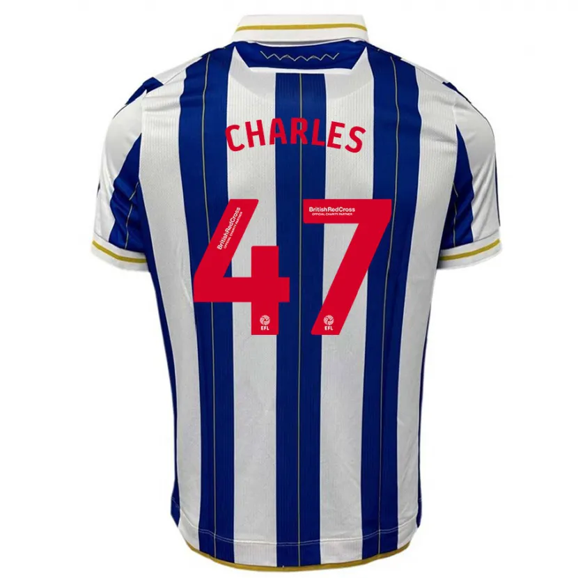 Danxen Hombre Camiseta Pierce Charles #47 Azul Blanco 1ª Equipación 2023/24 La Camisa