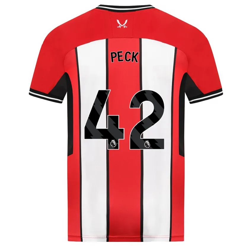 Danxen Hombre Camiseta Sydie Peck #42 Rojo 1ª Equipación 2023/24 La Camisa