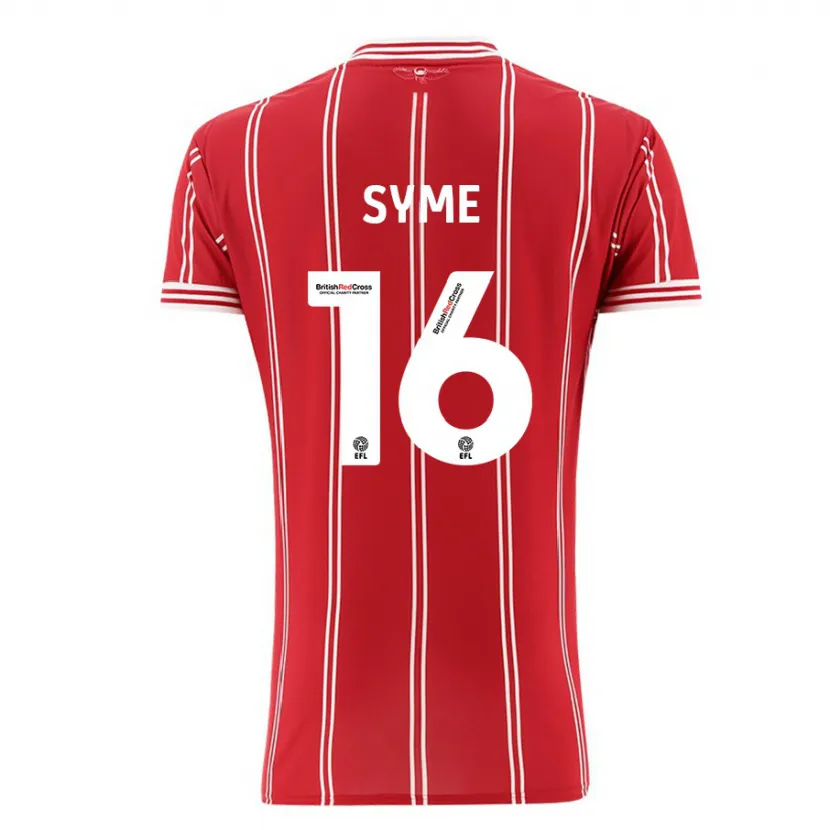 Danxen Hombre Camiseta Emily Syme #16 Rojo 1ª Equipación 2023/24 La Camisa