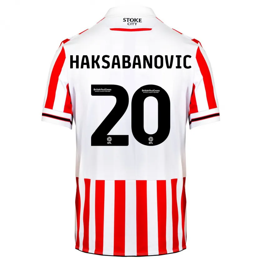 Danxen Hombre Camiseta Sead Hakšabanović #20 Rojo Blanco 1ª Equipación 2023/24 La Camisa