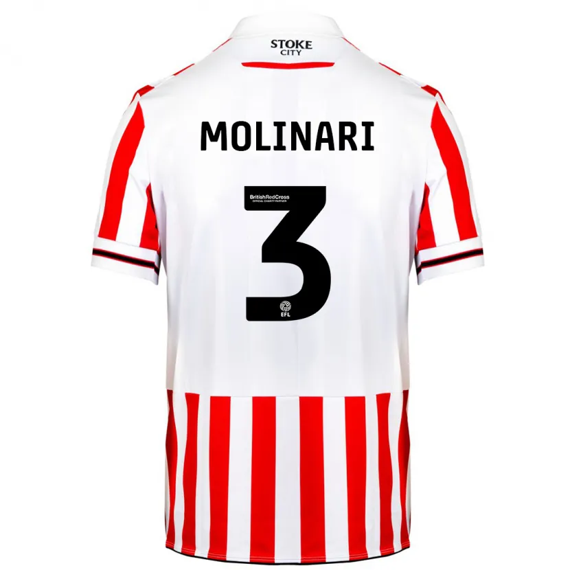 Danxen Hombre Camiseta Lucia Molinari #3 Rojo Blanco 1ª Equipación 2023/24 La Camisa