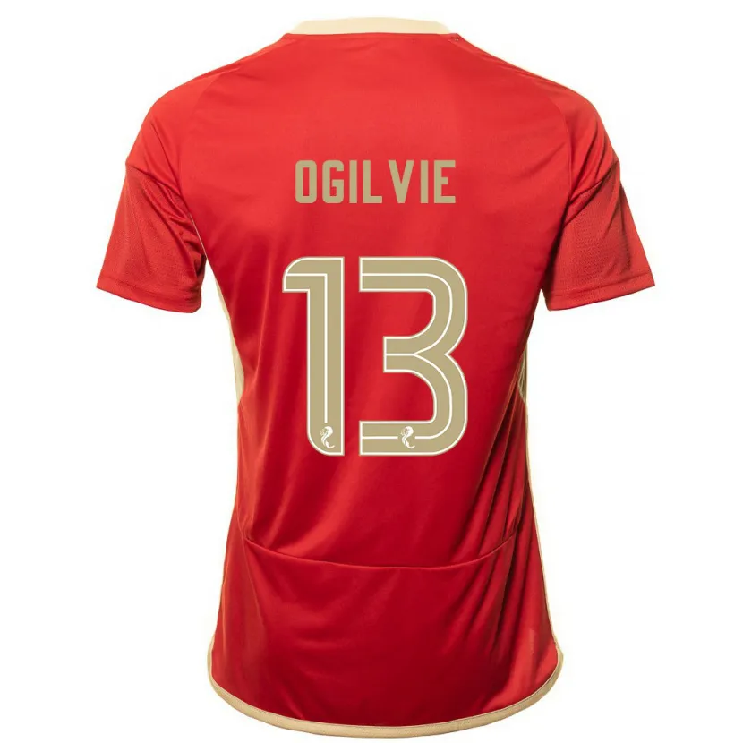 Danxen Hombre Camiseta Francesca Ogilvie #13 Rojo 1ª Equipación 2023/24 La Camisa