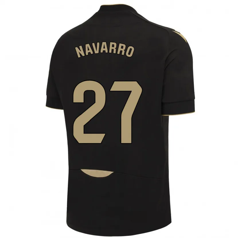 Danxen Hombre Camiseta Robert Navarro #27 Negro 2ª Equipación 2023/24 La Camisa