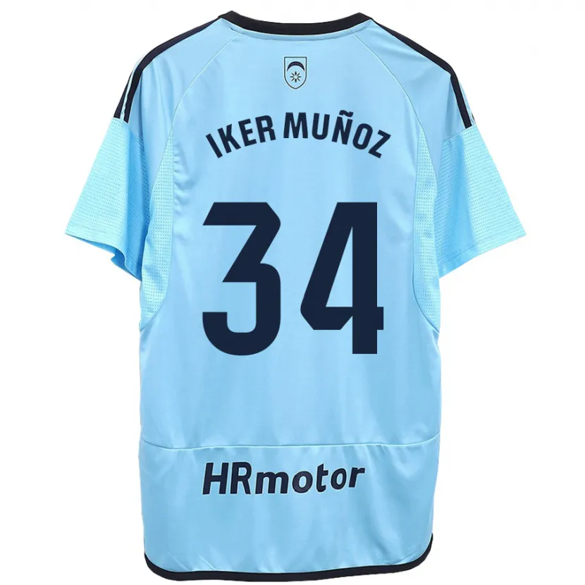 Danxen Hombre Camiseta Iker Muñoz #34 Azul 2ª Equipación 2023/24 La Camisa