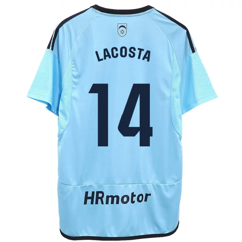 Danxen Hombre Camiseta Iara Lacosta Sanchez #14 Azul 2ª Equipación 2023/24 La Camisa