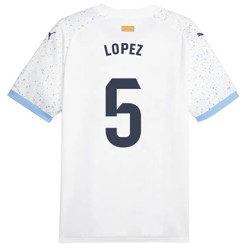 Danxen Hombre Camiseta David López #5 Blanco 2ª Equipación 2023/24 La Camisa