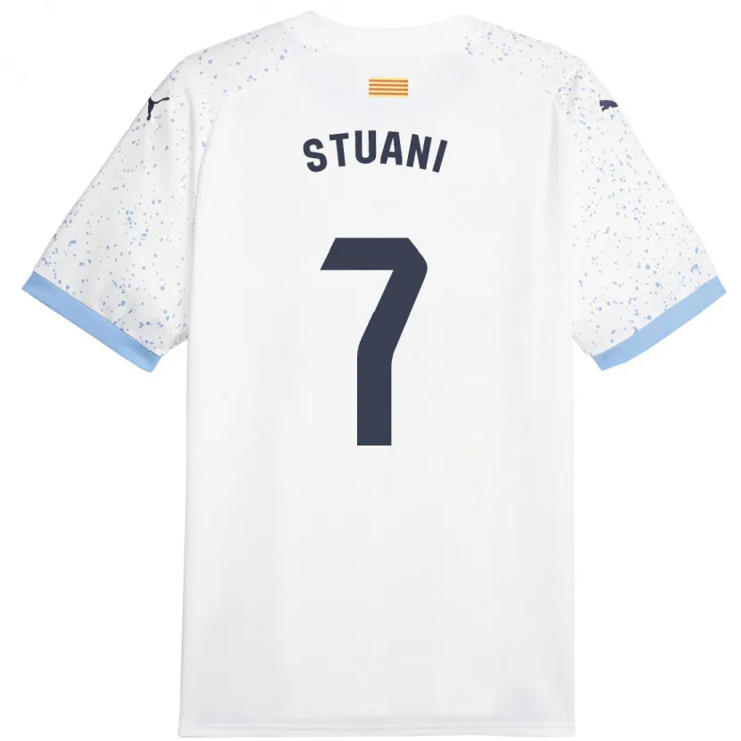 Danxen Hombre Camiseta Cristhian Stuani #7 Blanco 2ª Equipación 2023/24 La Camisa