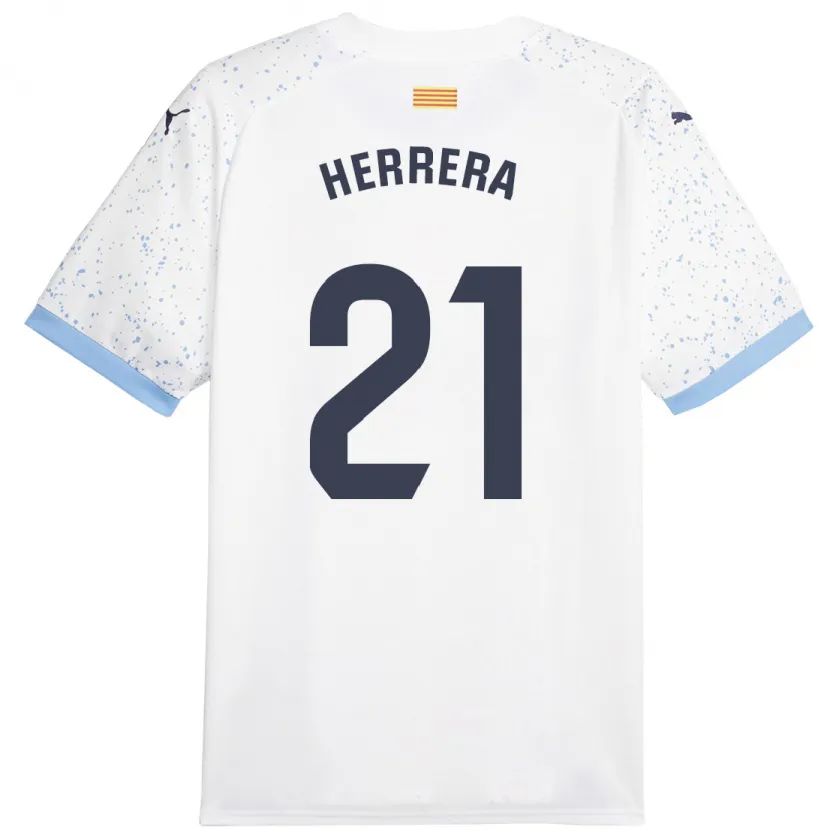 Danxen Hombre Camiseta Yangel Herrera #21 Blanco 2ª Equipación 2023/24 La Camisa