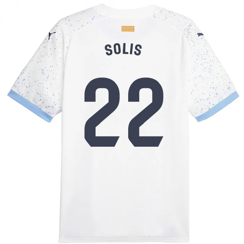 Danxen Hombre Camiseta Jhon Solís #22 Blanco 2ª Equipación 2023/24 La Camisa