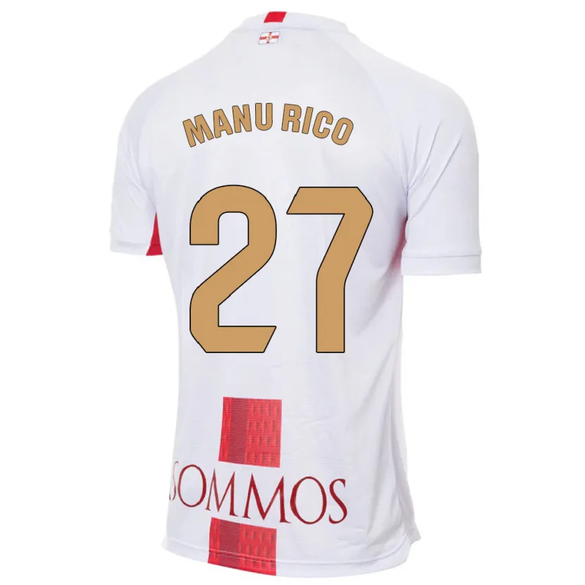 Danxen Hombre Camiseta Manu Rico #27 Blanco 2ª Equipación 2023/24 La Camisa