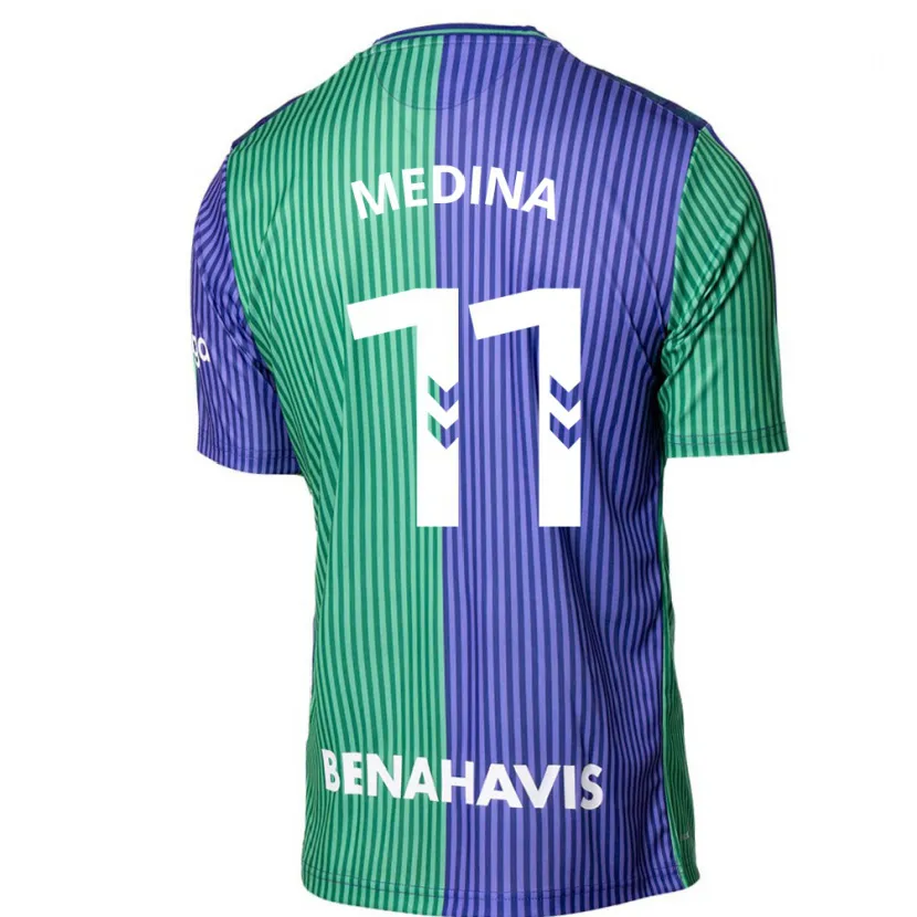 Danxen Hombre Camiseta Kevin Medina #11 Verde Azul 2ª Equipación 2023/24 La Camisa