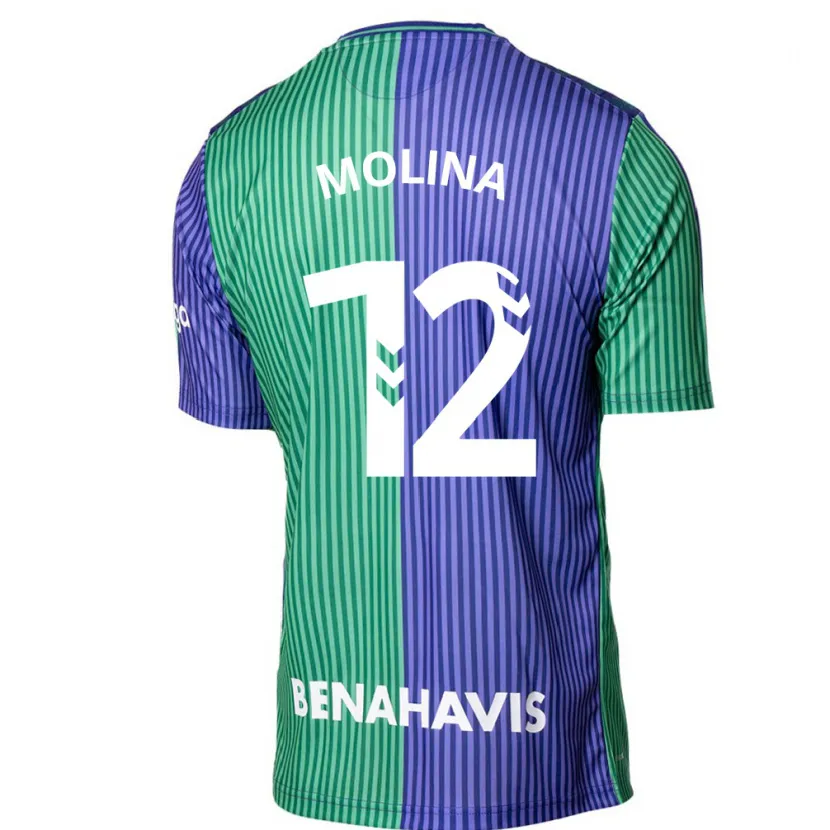 Danxen Hombre Camiseta Manu Molina #12 Verde Azul 2ª Equipación 2023/24 La Camisa