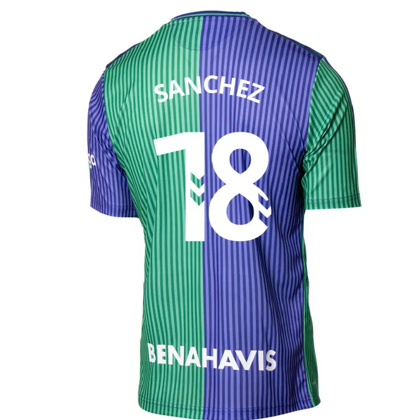 Danxen Hombre Camiseta Dani Sánchez #18 Verde Azul 2ª Equipación 2023/24 La Camisa