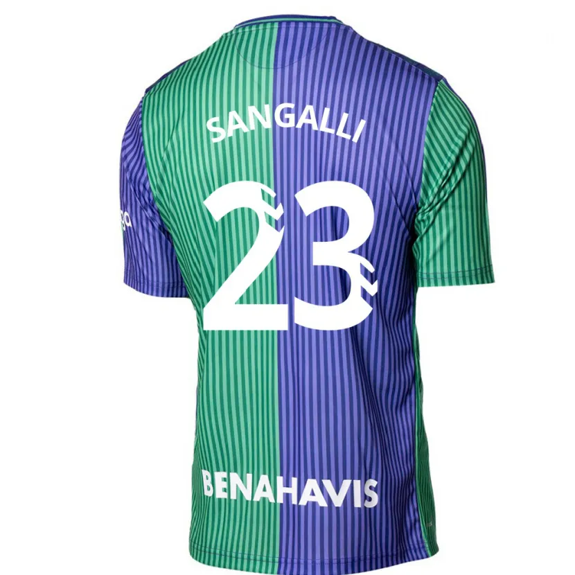 Danxen Hombre Camiseta Luca Sangalli #23 Verde Azul 2ª Equipación 2023/24 La Camisa