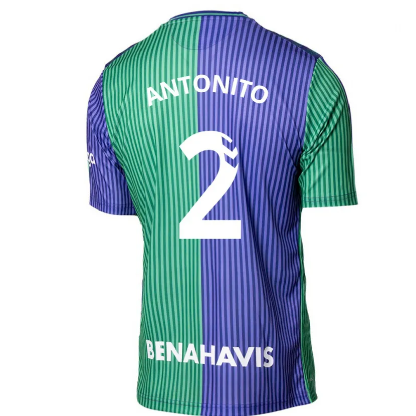 Danxen Hombre Camiseta Antoñito #2 Verde Azul 2ª Equipación 2023/24 La Camisa