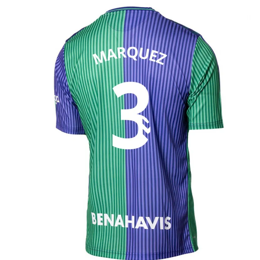 Danxen Hombre Camiseta David Márquez #3 Verde Azul 2ª Equipación 2023/24 La Camisa