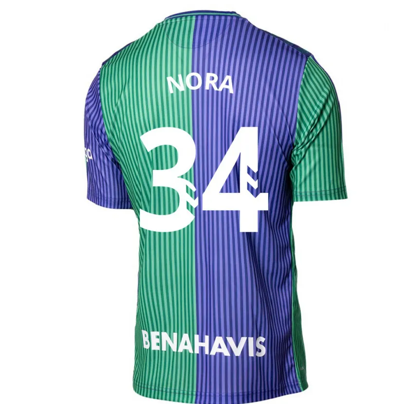 Danxen Hombre Camiseta Nora #34 Verde Azul 2ª Equipación 2023/24 La Camisa