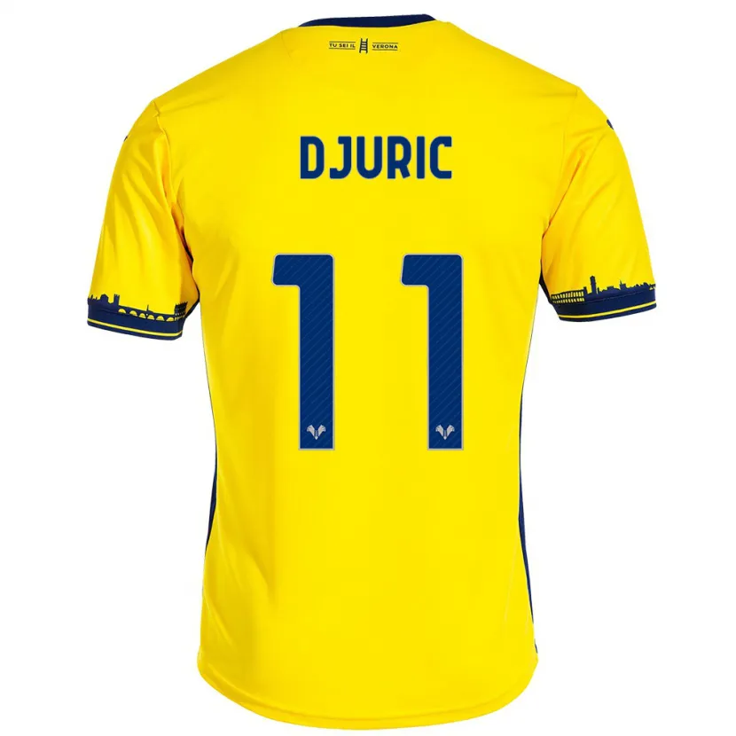 Danxen Hombre Camiseta Milan Djuric #11 Amarillo 2ª Equipación 2023/24 La Camisa