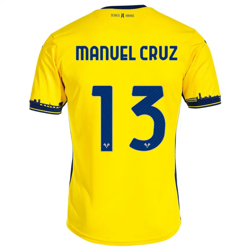 Danxen Hombre Camiseta Juan Manuel Cruz #13 Amarillo 2ª Equipación 2023/24 La Camisa