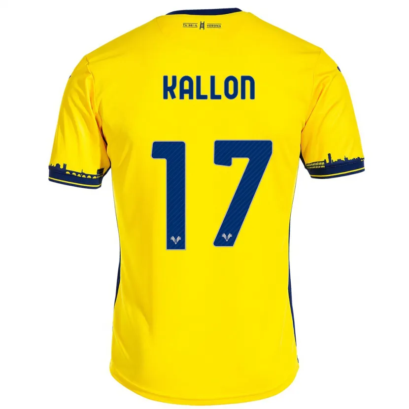 Danxen Hombre Camiseta Yayah Kallon #17 Amarillo 2ª Equipación 2023/24 La Camisa