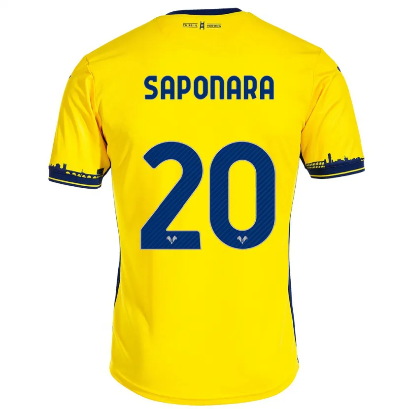 Danxen Hombre Camiseta Riccardo Saponara #20 Amarillo 2ª Equipación 2023/24 La Camisa