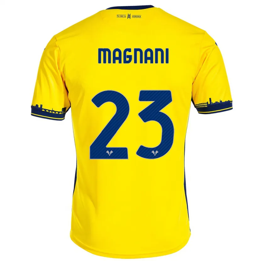 Danxen Hombre Camiseta Giangiacomo Magnani #23 Amarillo 2ª Equipación 2023/24 La Camisa