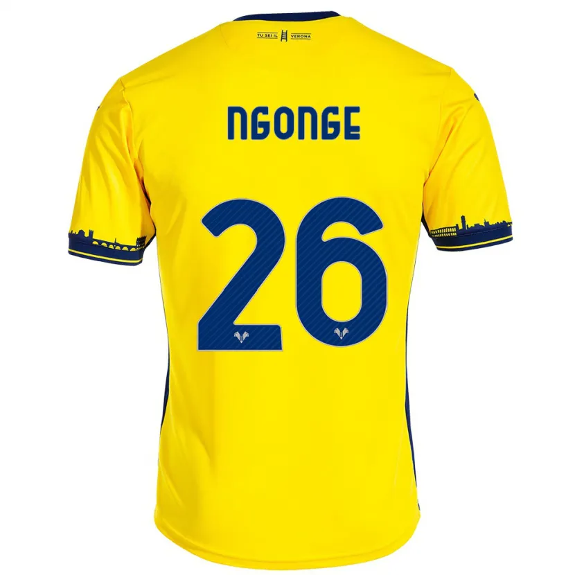 Danxen Hombre Camiseta Cyril Ngonge #26 Amarillo 2ª Equipación 2023/24 La Camisa