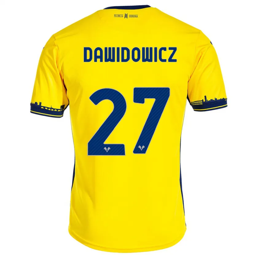 Danxen Hombre Camiseta Pawel Dawidowicz #27 Amarillo 2ª Equipación 2023/24 La Camisa