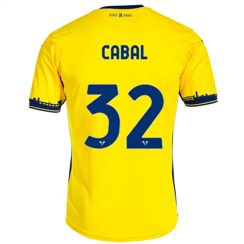 Danxen Hombre Camiseta Juan Cabal #32 Amarillo 2ª Equipación 2023/24 La Camisa