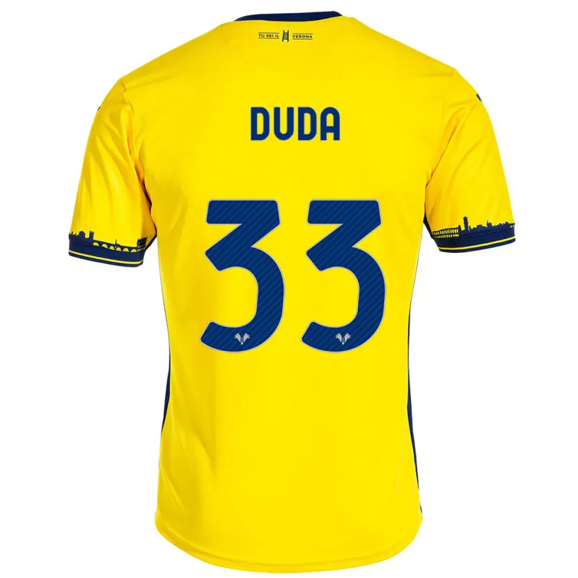 Danxen Hombre Camiseta Ondrej Duda #33 Amarillo 2ª Equipación 2023/24 La Camisa