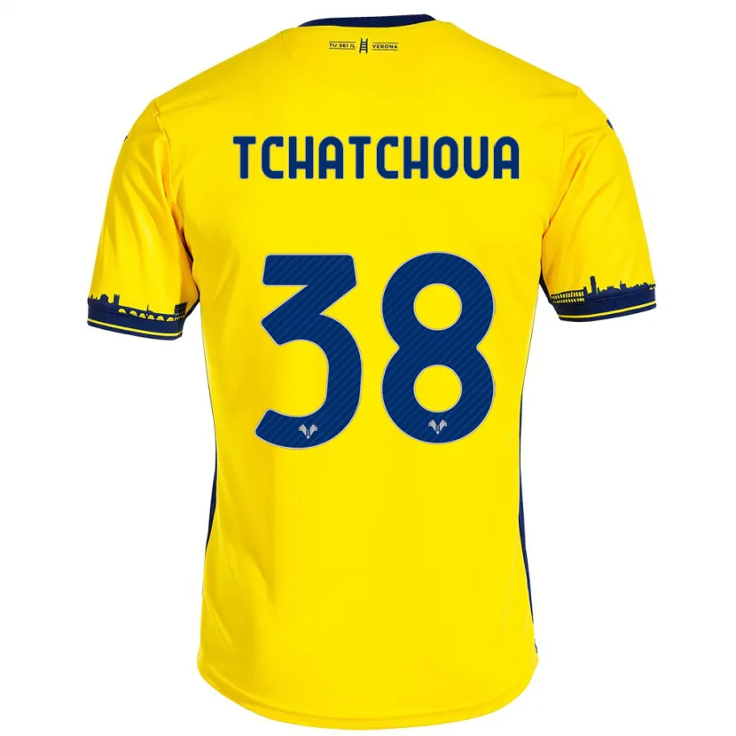 Danxen Hombre Camiseta Jackson Tchatchoua #38 Amarillo 2ª Equipación 2023/24 La Camisa