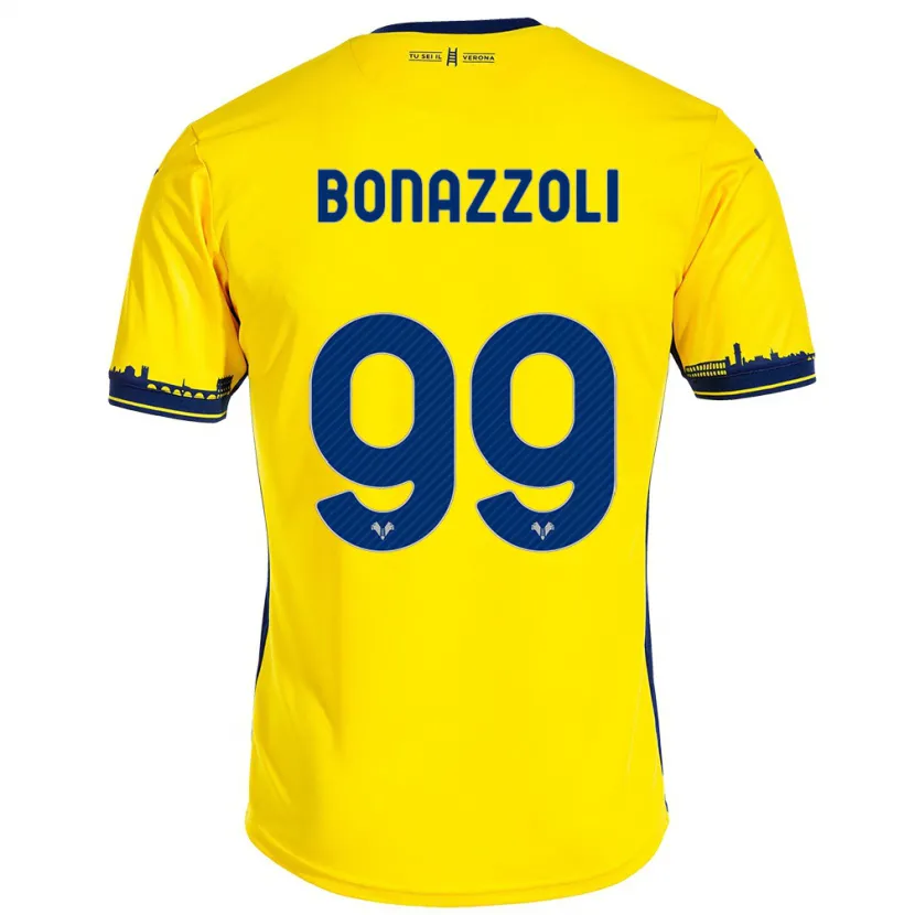 Danxen Hombre Camiseta Federico Bonazzoli #99 Amarillo 2ª Equipación 2023/24 La Camisa