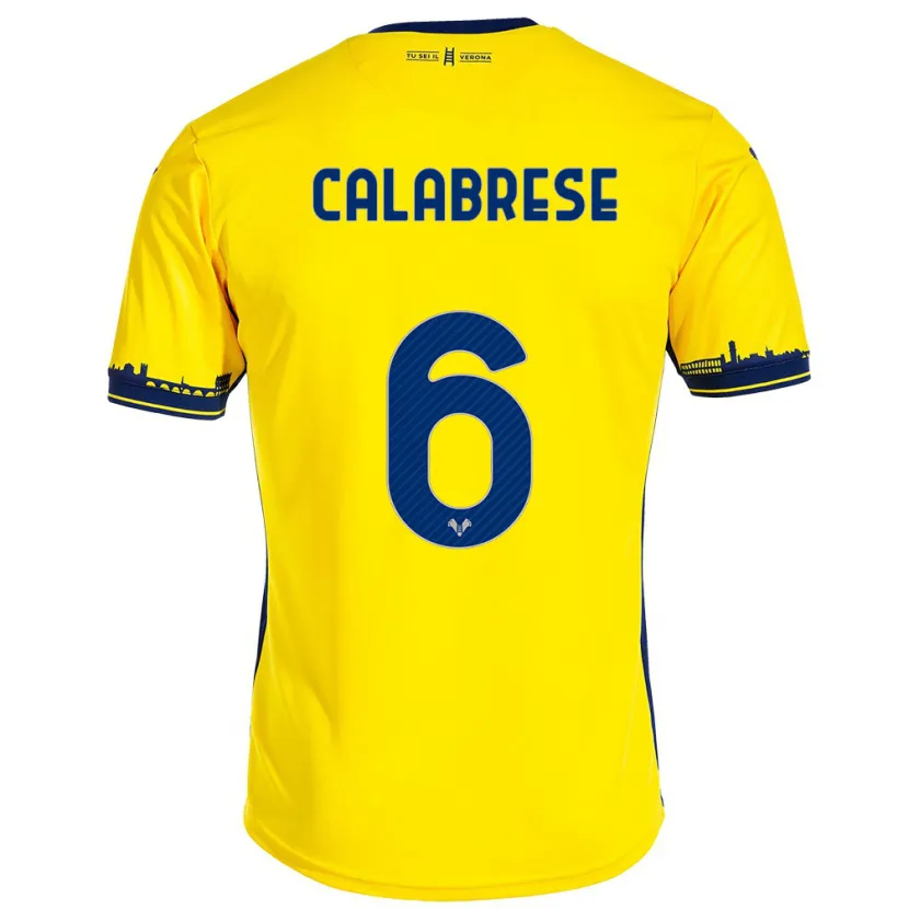 Danxen Hombre Camiseta Nicolò Calabrese #6 Amarillo 2ª Equipación 2023/24 La Camisa