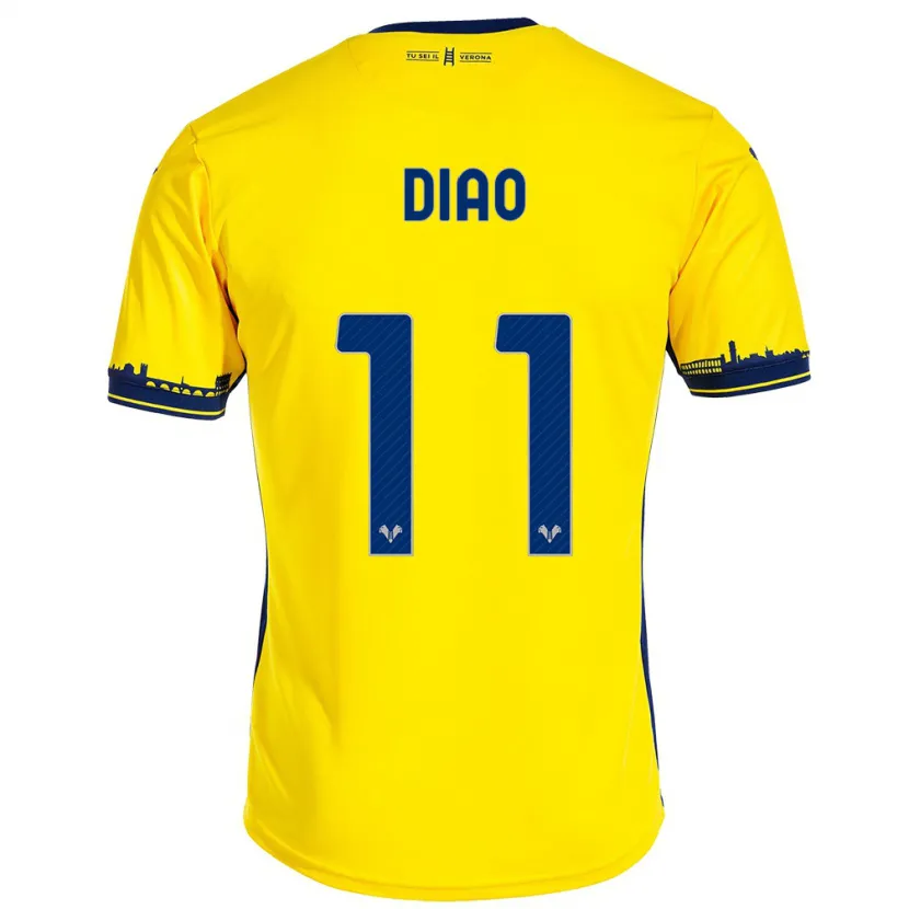 Danxen Hombre Camiseta Siren Diao #11 Amarillo 2ª Equipación 2023/24 La Camisa