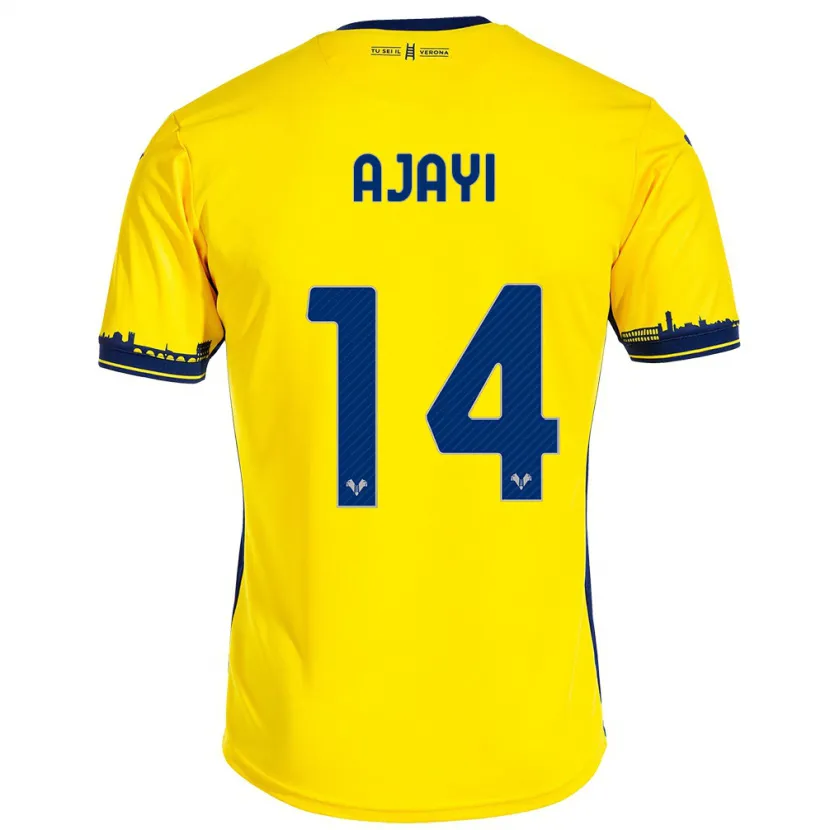 Danxen Hombre Camiseta Junior Ajayi #14 Amarillo 2ª Equipación 2023/24 La Camisa