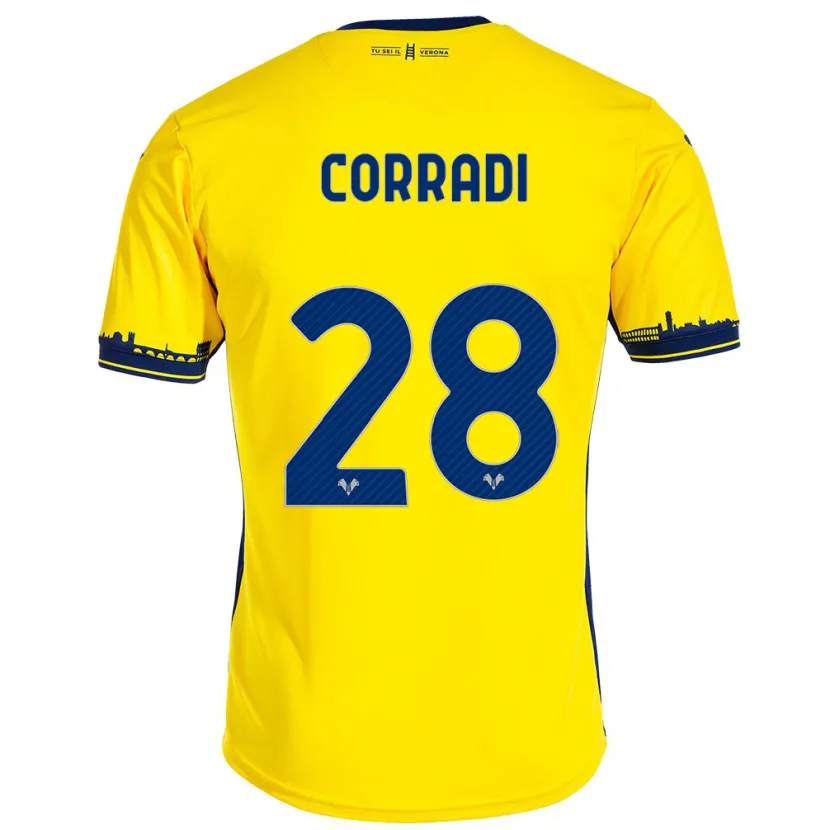 Danxen Hombre Camiseta Christian Corradi #28 Amarillo 2ª Equipación 2023/24 La Camisa