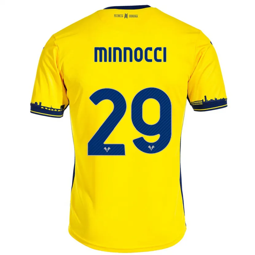 Danxen Hombre Camiseta Valerio Minnocci #29 Amarillo 2ª Equipación 2023/24 La Camisa