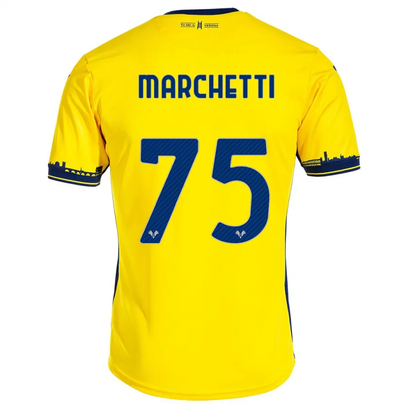 Danxen Hombre Camiseta Nicolò Marchetti #75 Amarillo 2ª Equipación 2023/24 La Camisa